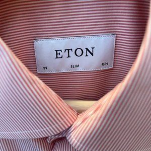 Eton Dress Shirt, Orange Pinstripe (39, 15.5 slim)
